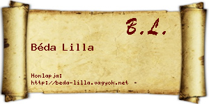 Béda Lilla névjegykártya